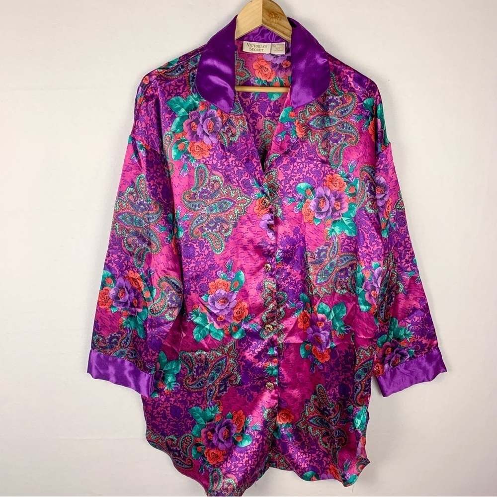 Vintage Victoria’s Secret Floral Satin Night Shirt